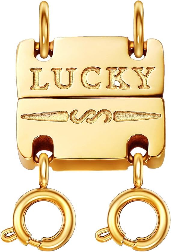Dailyacc Lucky Necklace Layering Clasp 18K Gold and Silver Strong Multiple Necklace Clasps For Layered Separator