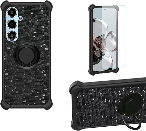 Case for Xgody V50 6.5 Case Compatible with Xgody V50 6.5 Phone Case Cover [with Tempered Glass Screen Protector][Hard PC + Soft Silicone][Ring Support] TZZH-HEI