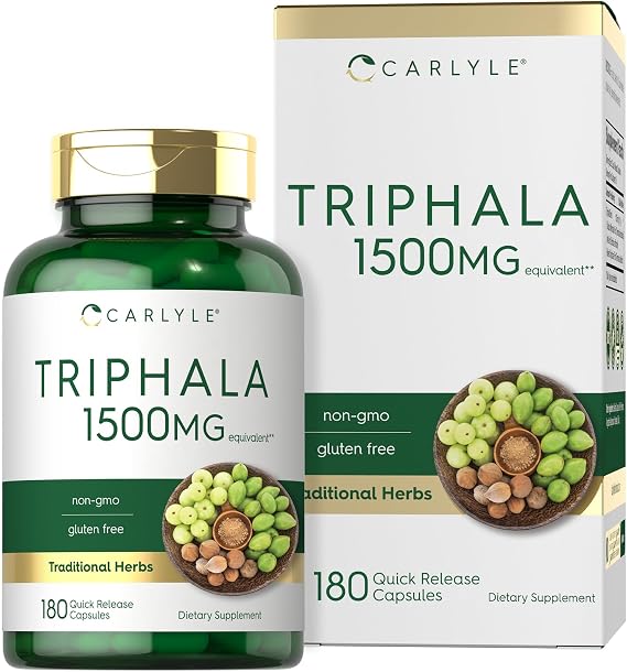 Carlyle Triphala Capsules | 180 Count | Herbal Supplement | Non-GMO and Gluten Free