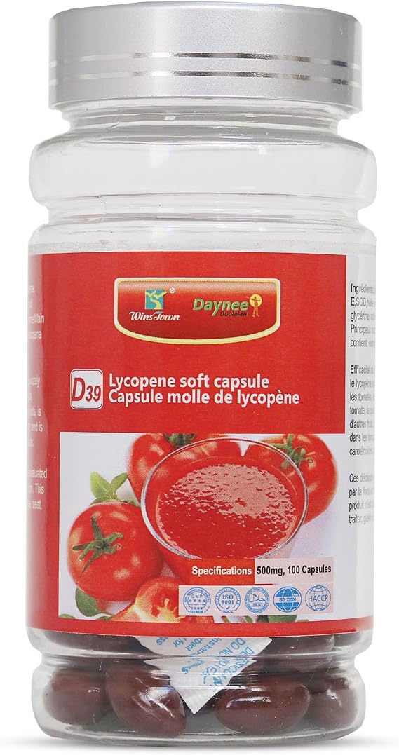 Lycopene 500mg Softgels, Natural Tomato Extract, 100 Ct | Supports Prostate & Heart Health, Easy-to-swallow, Ideal for Men's Daily Wellness