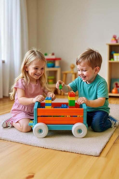 Birlik Oyuncak Çek Çek Arabam, Turuncu, Bebek ve Küçük Çocuk Oyuncağı