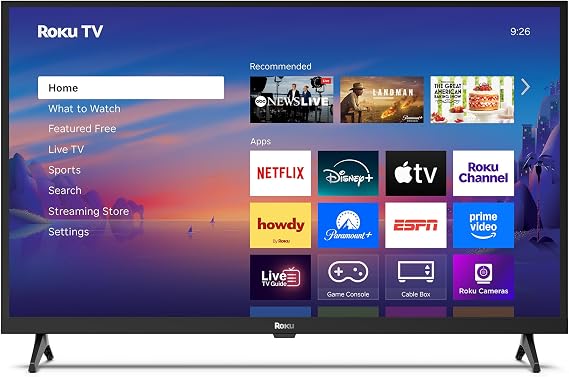 Roku Smart TV 32-Inch Select Series, 1080p Full HD TV Roku TV with Voice Remote Flat Screen LED Television with Wi-Fi for Streaming Live Local News, Sports, Family Entertainment
