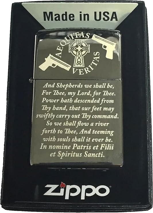 GIFTS INFINITY Boondocks Saints Prayer Zippo Black Ice Pocket Lighter