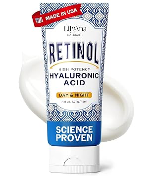 LilyAna Naturals Anti Aging Retinol Face Cream for Women Wrinkle & Neck Cream for Firming, Retinol Moisturizer for Face with Hyaluronic Acid, Hydrating Night Cream for Fine Lines, Collagen Boost