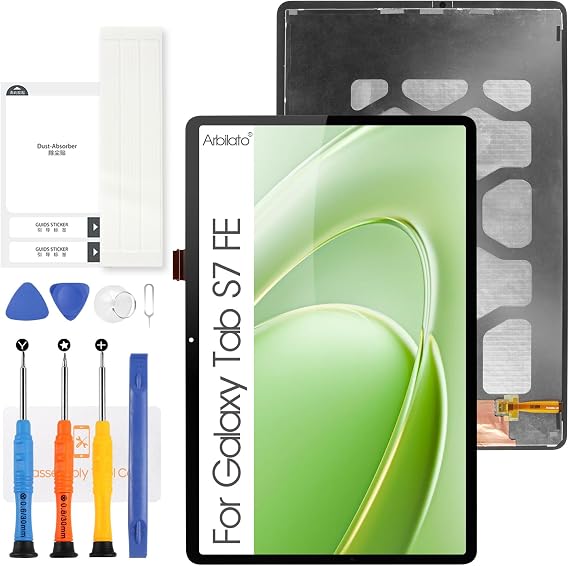 Screen for Samsung Galaxy Tab S7 FE Screen Replacement for Samsung Tab S7 FE Tablet LCD Screen SM-T730,SM-T733 Touch Display Digitizer Assembly Repair Parts(Black No Frame)