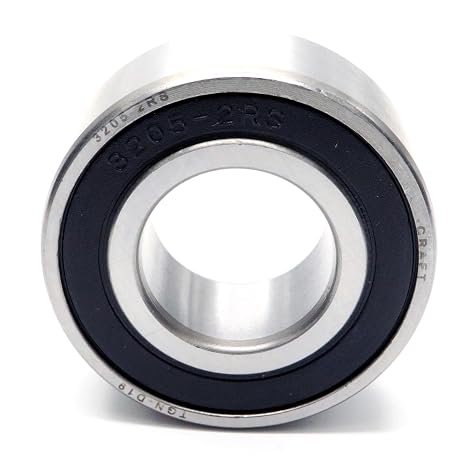 Angular Contact Ball Bearing 3205 2RS 25 x 52 x 20.6 mm DIN 628 Double Row Low Friction Sealed Bearing for Radial & Axial Loads Ideal for Industrial and Automotive Applications