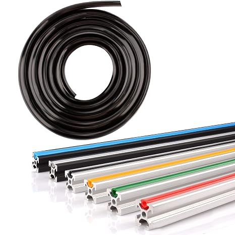 6mm Black Aluminum Profile Slot Cover Flat Seal,6 Meter Flat Seal for 2020 2040 2080 Aluminum Profile Flat Seal,3D Printer Accessories (M6,Black)