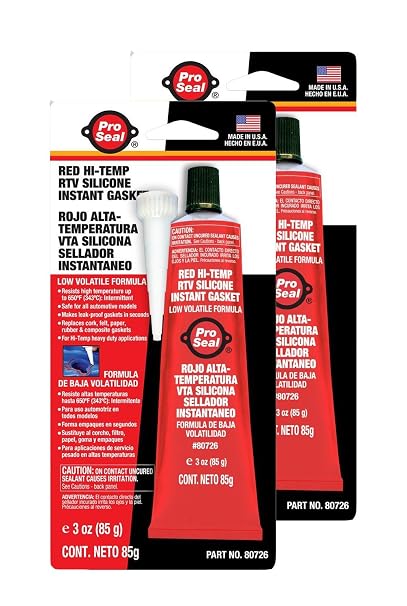 ProSeal Red RTV Silicone Hi-Temp Instant Gasket, 3 oz Tube, High-Temperature Sensor Safe Sealant, Bonds, Seals & Insulates, Replaces Cut Gaskets
