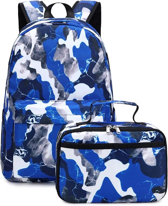 JIANYA Boys Backpack for School Como Kids Backpack with Lunch Box Elementary Back Pack School Bag for boys