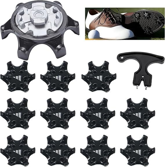 12Pcs Golf Shoe Spikes, Outdoor Soft Rubber Studs Replacement Cleats Spikes Pins, Anti-slip Golf Shoe Studs, Easy Install