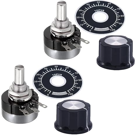 2PCS RV24YN20S B502 5K Rotary Potentiometer with Knobs & Dials