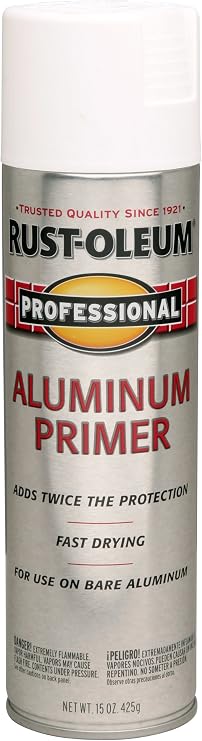 Rust-Oleum 254170 Professional Aluminum Primer Spray, 15 oz, Flat White