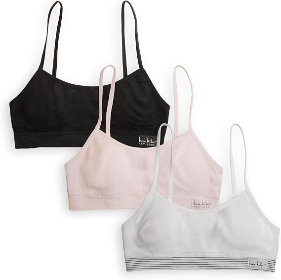 Nicole Miller Girls Training Bra - 3 Pack/6 Pack Seamless Padded Bralette Underwear for Girls with Removable Pads (S-XL)