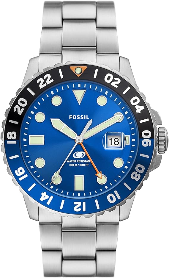 Fossil Men's Watch, Blue Quartz Stainless Steel Dive-Inpired Watch for Men