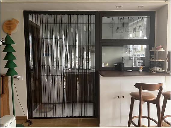 HAIXHX Customizable Kitchen Partition Door, 210 Cm High Concertina Interior Sliding Doors for Washroom Stairway, Acrylic Transparent Crystal Board Folding Door with Lock(68x210cm)