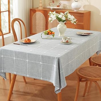 TruDelve 52 x 70 Cloth Tablecloths Rectangular Gray Table Coth Rectangle Table Winter Farmhouse Cotton Tablecloth(Grey,70"x52",Rectangular)
