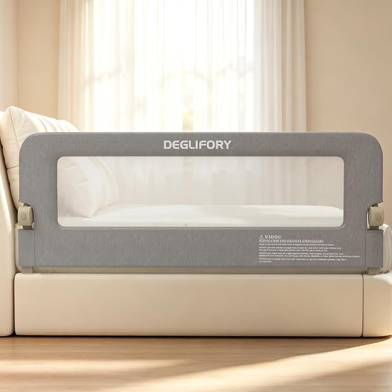 Bed Rail for Toddlers, 75IN Baby Bed Rail Guard Folding Up, Child Safety Side Railing Guards with Reinforced Anchor Bed