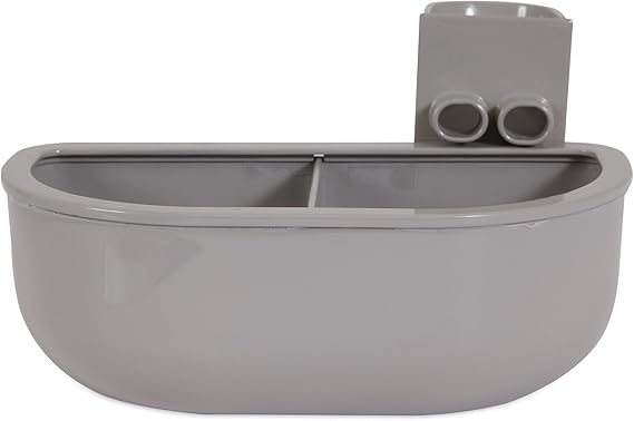 Petmate Double Diner Kennel Bowl, Gray, Small