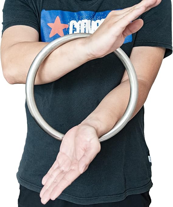 Hotour Wing Chun Stainless Ring Yewen Sau Sticky Hand Strength Training Tsun Siu Lum Kung Fu