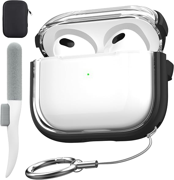 Drop Protection Cover for AirPods 5 Case & AirPods 4 Case,Clear Black