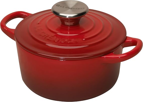 Le Creuset Enameled Cast Iron Mini Cocotte with Lid, 1/3 qt., Cerise