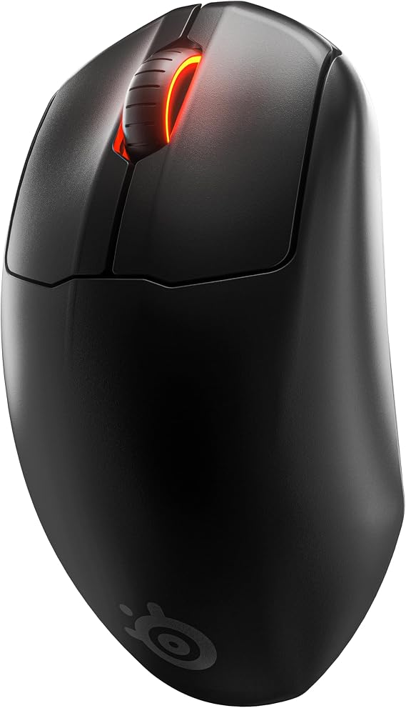 SteelSeries Gaming Mouse Wireless Prime Wireless Professional Gamer Reviewed Dual Channel High-Speed Response Ergonomic Design Rapid Charging 100 Hours Continuous Use Tracking High Precision