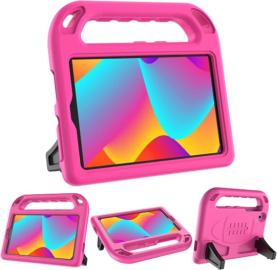 TCL Tab 8 LE (9137w) / Tab 8 WiFi (9132x) 2023 Case for Kids, Children Friendly, Boys and Girls EVA Handle Stand Shockproof Tablet Cover for TCL Tab 8 LE/WiFi -Rose