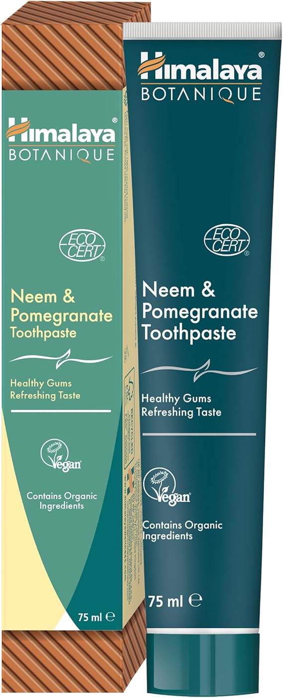 Himalayan Botanique Toothpaste 75 ml | Ecocert Cosmos Certified | Organic Ingredients, Neem, Pomegranate | Does not contain fluoride and gluten