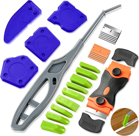 GOOPREEN 16pcs Silicone Caulking Tool Kit, Dual-End Caulk Remover Tool