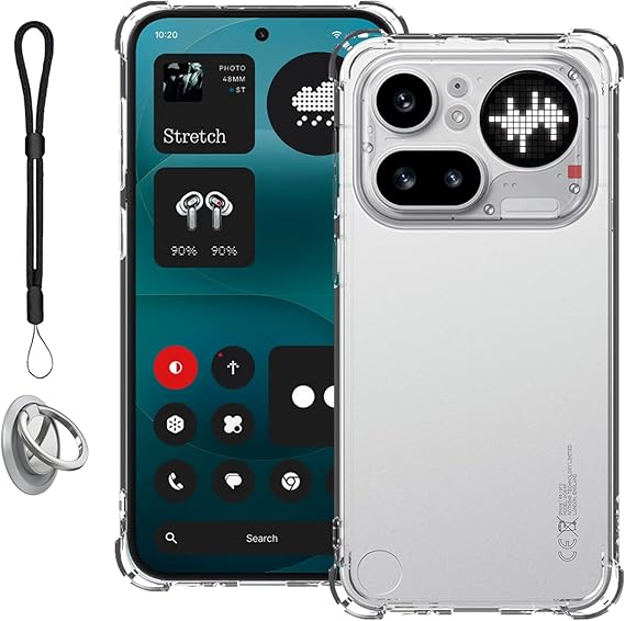 Case for Nothing Phone 4a Pro with Wrist Lanyard & Ring Kickstand Slim Transparent Shock-Absorbing Cover, Clear TPU,Anti-Yellowing, Raised Screen & Camera Bezels, Precise Cutouts,Clear