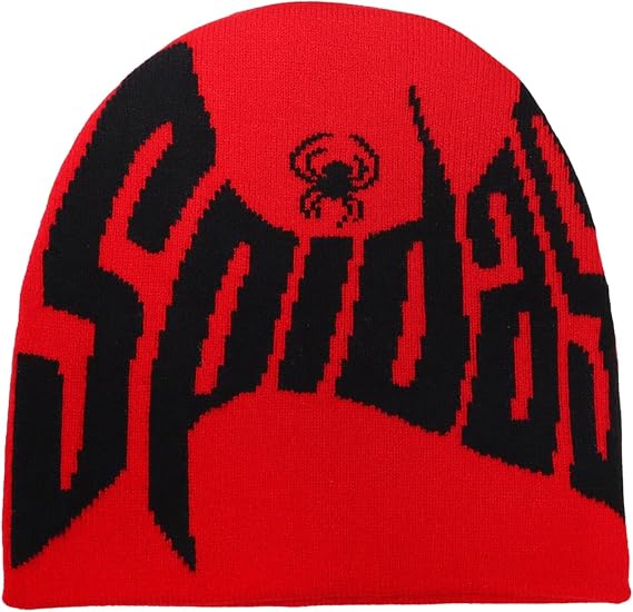 Y2K Beanie for Men Women Knitted Hat Winter Cap Gothic Spider Web Design Warm Skullies Cold Weather Knit Outdoor