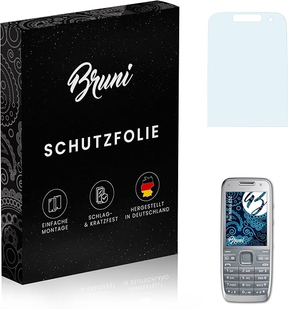 Bruni Screen Protector Compatible with Nokia E52 Film Crystal Clear Screen Protector (2X)