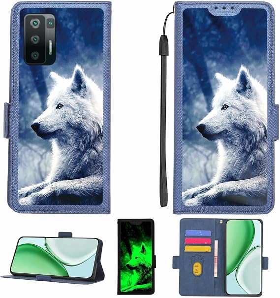 Case Compatible for Hisense Infinity H50s 5g Phone Case Flip Cover [with Tempered Glass Screen Protector][RFID Blocking][Luminous Effect] LPT-Lang