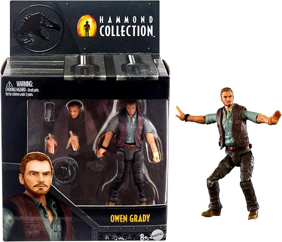 Mattel Jurassic World Hammond Collection Owen Grady Premium Authentic Action Figure 3.75" Scale Dinosaur Related Toy, HTV60