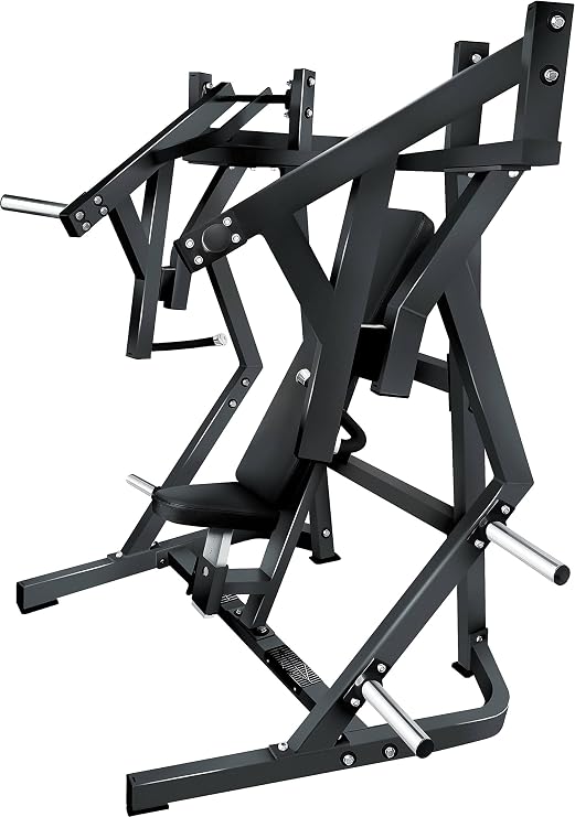 French Fitness Marin P/L Iso-Lateral Flat Chest Bench Press (New) | Plate Loaded Chest Press Machine, Independent Arms, Heavy-Duty Steel Frame, Black