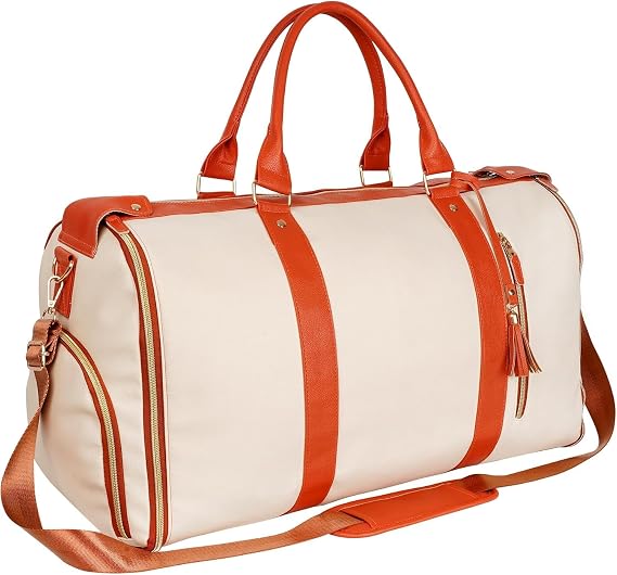 Luhxe Travel Convertible Carry On Garment Bag 2.0 with Shoe Pouch & Detachable Shoulder Strap - Improved Zipper and reinforced straps - Snow