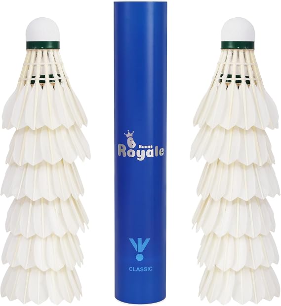 Badminton Shuttlecocks 12-Pack (All Round Feather) Feather With Great Durability Stability and Balance,Suitable for Professional Training Or Family Outdoor Sports (Duck Feather)