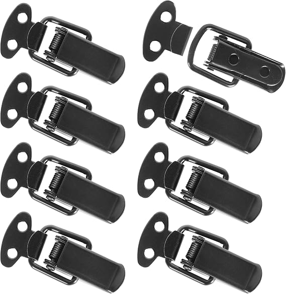 Zythrem 8Pcs Spring Loaded Toggle Latches Stainless Steel Catch Clamp Clips