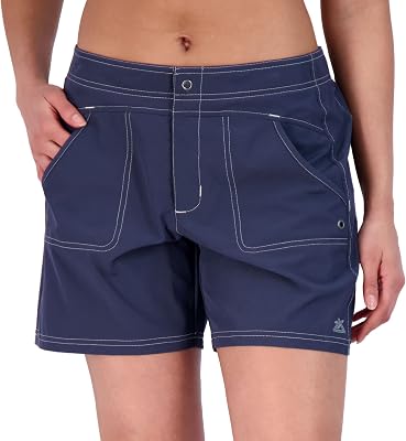 ZeroXposur Womens Swim Shorts 6 Inch Inseam - Hybrid Board Shorts for Women Swim - Beach Shorts for Women with Brief Liner
