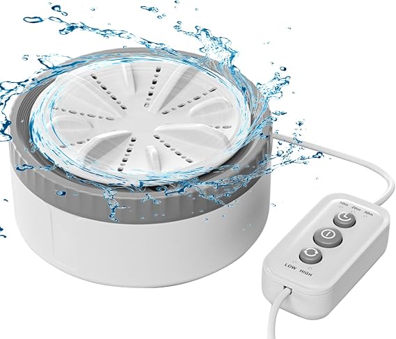 Portable Washer, Portable Washing Machine USB Powered Mini Washer Turbine 3 Modes Travel Washing Machine for Business Trip, Home, Apartment, College Rooms, Travel