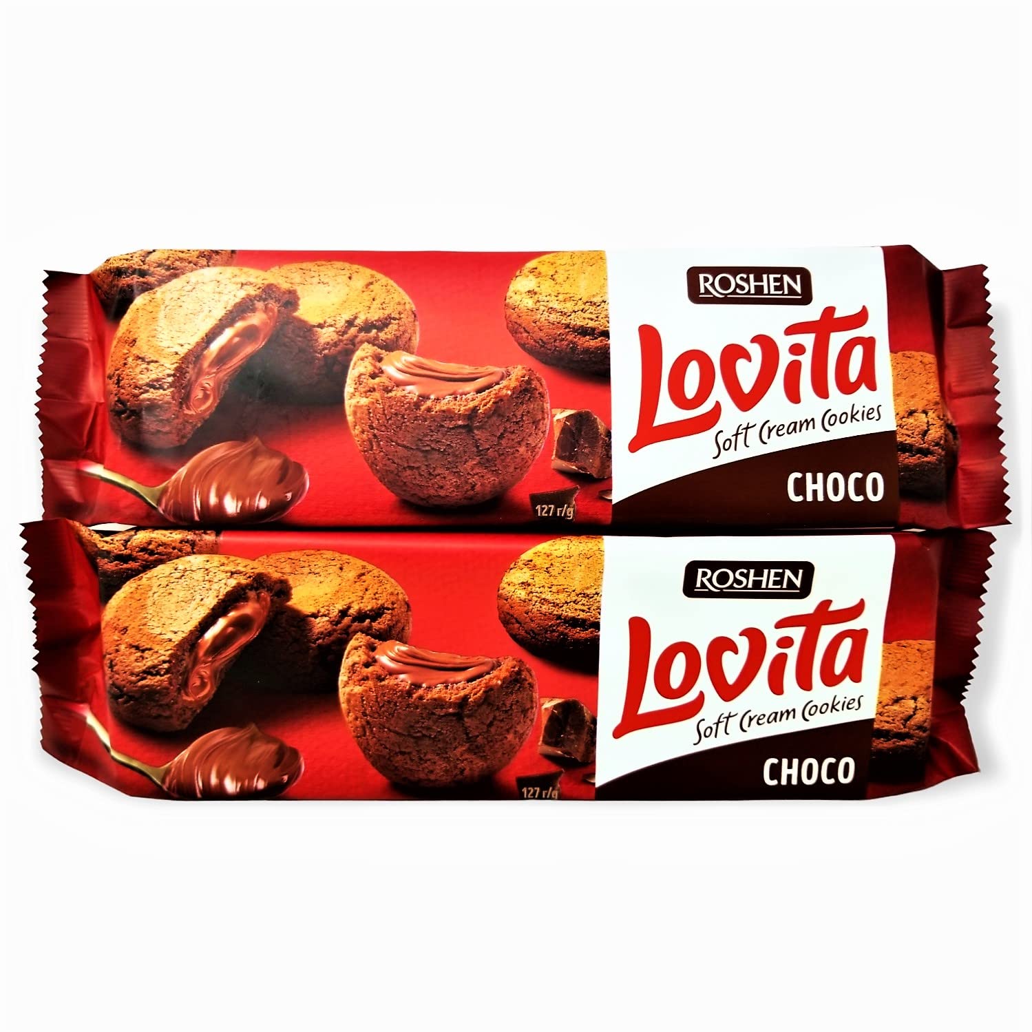 Roshen Lovita Classic Cookies with Chocolate Chips - Gourmet Treats for Chocolate Lovers - 5.3 oz 150 grams, Pack of 2