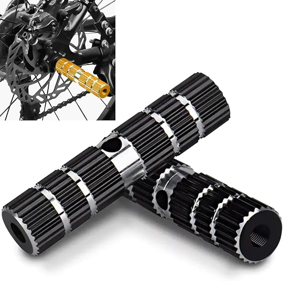1 Pairs Aluminum Alloy Bike Pegs for Stunt Pegs Fit 3/8 inch Axles | For Mountain Bike Cycling Stunt Pegs