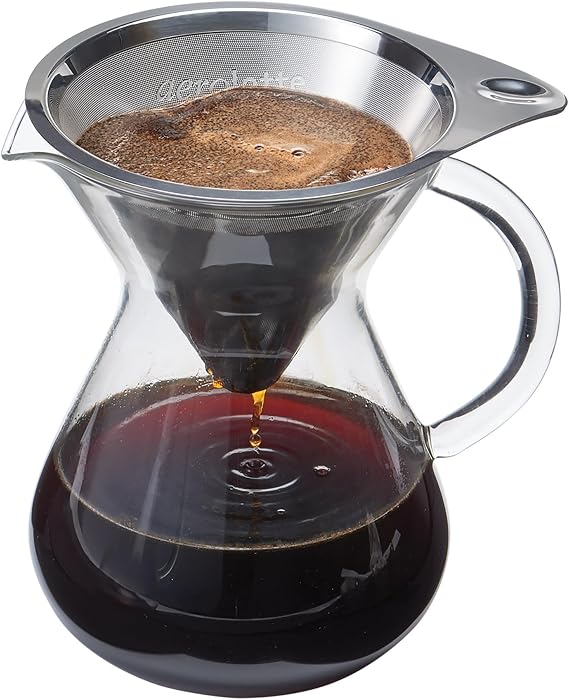 aerolatte Drip Coffee Brewer and Microfilter, Borosilicate Glass and 18/8 Stainless Steel, 2-Servings, 12-Ounce Capacity