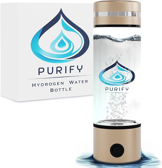 PURIFY™ - Hydrogen Water Bottle, 330ml Hydrogen Water Generator, Hydrogen Water Machine with Platinum SPE/PEM Electrolysis Technology, Hydrogen Water Bottle UK