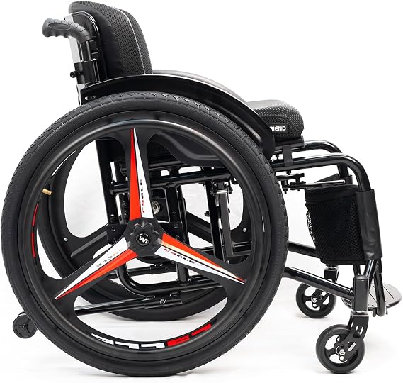 Folding All-Terrain Ultra Lightweight Sports Wheelchair,Aluminum Alloy Wheelchair,Sports Folding Transport Wheelchair,Self-propelled Manual Wheelchairs,220LBs Weight Capacity(Size:Seat width 42cm/16.5