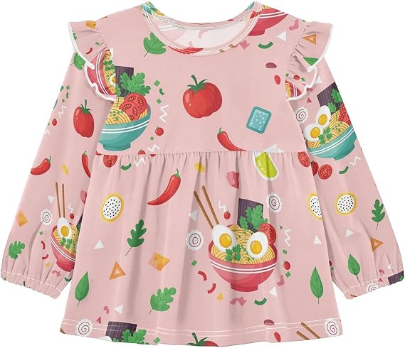 Toddler Girls Ruffle Long Sleeve Doll Collar Blouse Cotton Kids Tee Shirt Tops 18M-5T