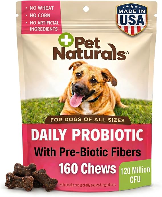 Pet Naturals Daily Probiotic Soft Chews for Dogs, Digestive and Immune Support Supplement, 1 Billion CFU Per Chew, Duck, 160 Count