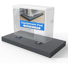 Air Jade Equipment Pad for Ductless Mini-Split Air Conditioner Heat Pump System, 18 × 38 × 3 inches, Plastic Mini Split Condensers Pads, Gray