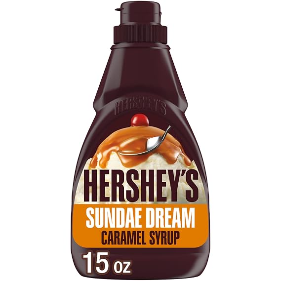 HERSHEY'S Sundae Dream Caramel Syrup Bottle, 15 oz