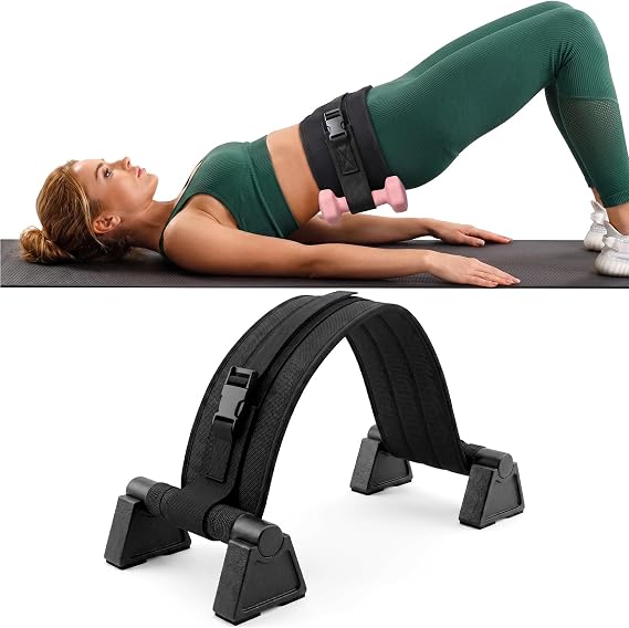 Hip Thrust Dumbbell Holder Belt, Wide Padded Support Belt